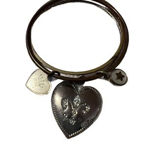 Juicy Couture Silver & Gold Charm Bracelet 3 Bangles